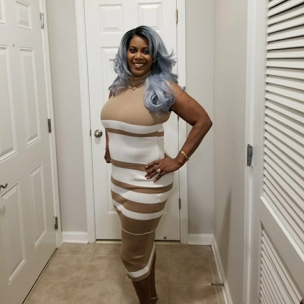 KNIT STRIPE DRESS - Picture 6 of 6